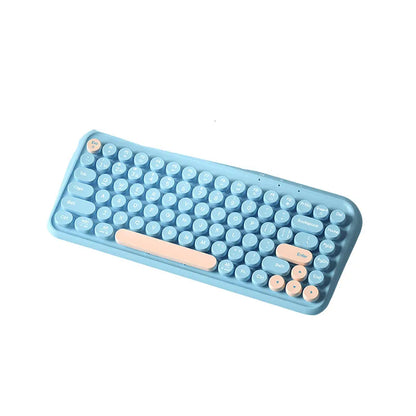 B.O.W K500D  Wireless Bluetooth keyboard with light sound, retro style, ultra-thin and portable for office use