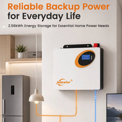 Jsdsolar 25.6V 100Ah LiFePO4 Battery 100A BMS 2560Wh Solar Lithium Iron Phosphate Battery 6000+ Cycles CAN RS485  For Solar Power System