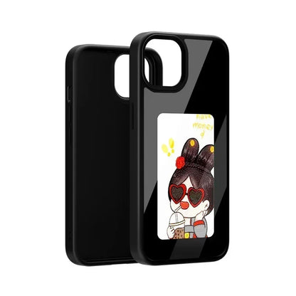 NFC Smart Screen Projection E Ink Painting Picture Phone Case For iPhone 17Pro Max 16 15 14 13 12Pro Cartoon Cover Battery Free