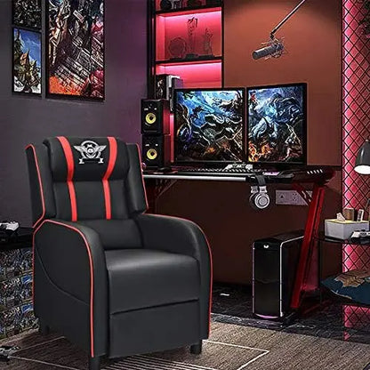 （Local US Inventory）Adjustable Massage Gaming Recliner Chair for Adults Ergonomic Leather Lounge a with Footrest Remote Control