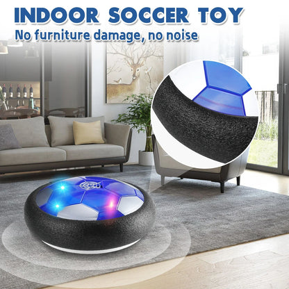 MQUDUO Hover Soccer Ball Set with 2 Goal Nets, LED Floating Football Disc for Indoor Mini Match and Family Game