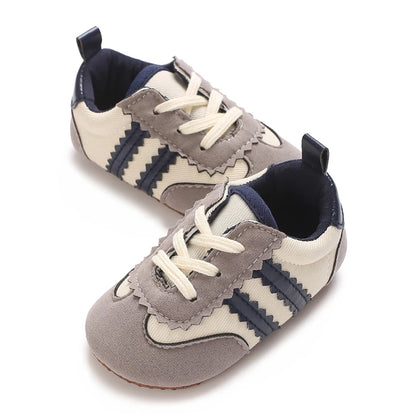 Fashion Color Blocking Lace Up Casual Shoes Spring And Autumn Baby Casual Shoes 0-18 Months Flat Shoes Baby Walking Shoes