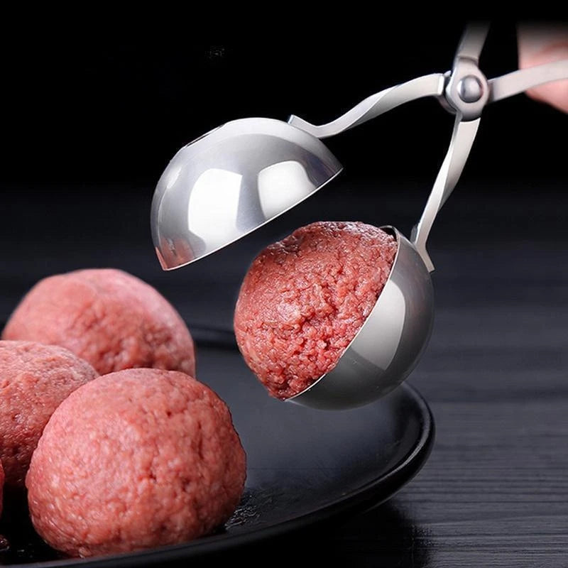 Stainless Steel Meatball Shaper | Scissor-Style Round Mold | Meatball & Rice Ball Preparation