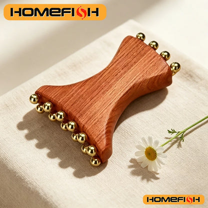 Brass Gold Bead Facial Dredge Tool, Nasolabial Folds, Apple Muscle, Jawline Beauty Massage Device