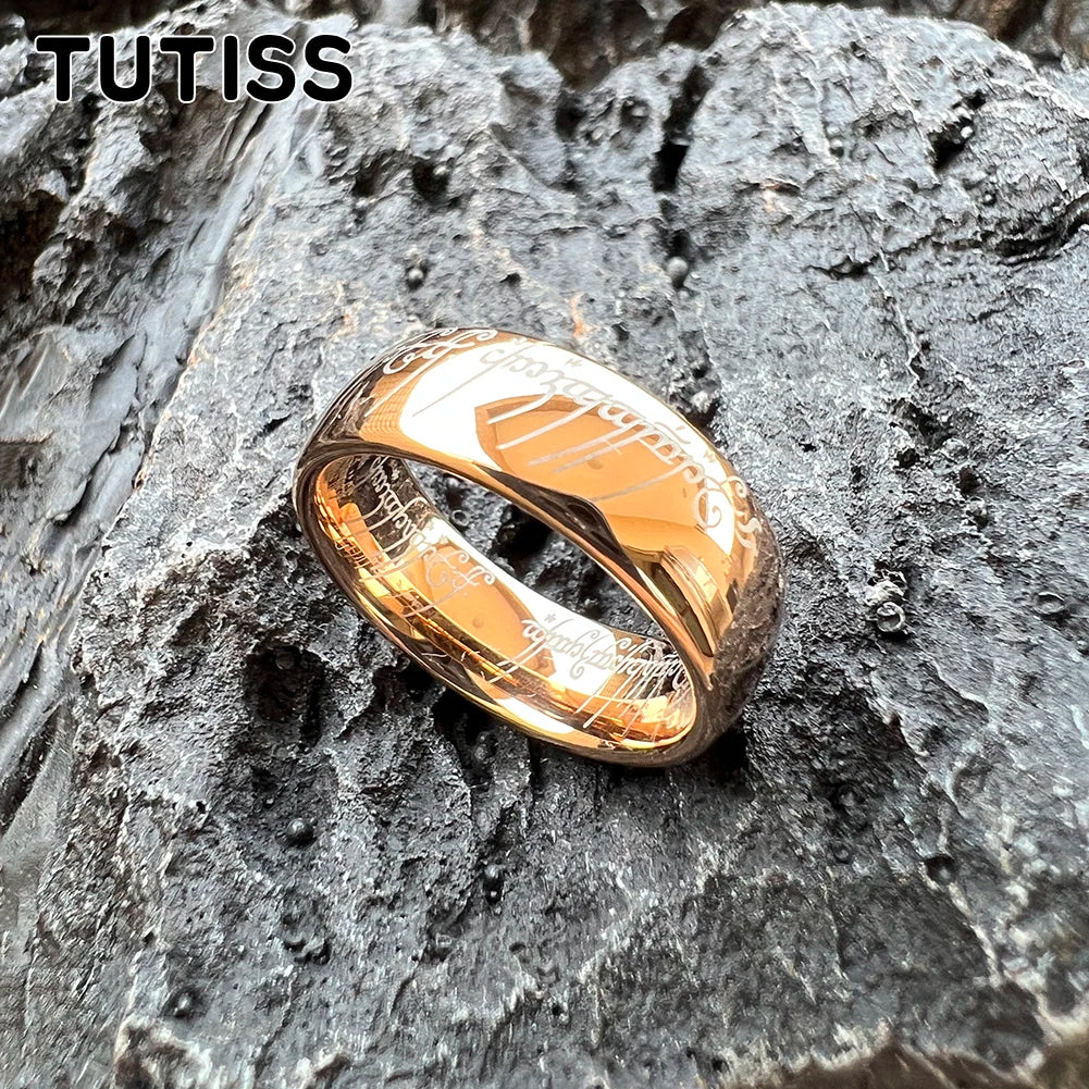 TUTISS 6/8mm Men Women Popular Engraving Ring Tungsten Wedding Band Domed Polished Stocks On Hand