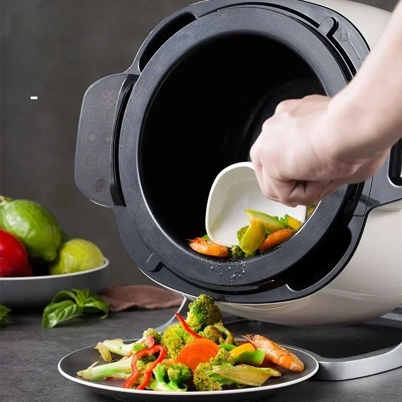 2000W Intelligent Automatic Stir Frying Machine Household Electric Cooking Wok Pot Non-stick Multifunctional Cooker Pot 220V 6L