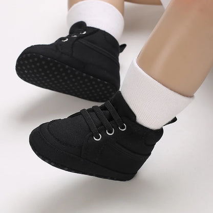 Baby Boys Girls High Top Canvas Sneakers 0-1 Year First Walker Soft Bottom Comfortable Casual Sports Newborn