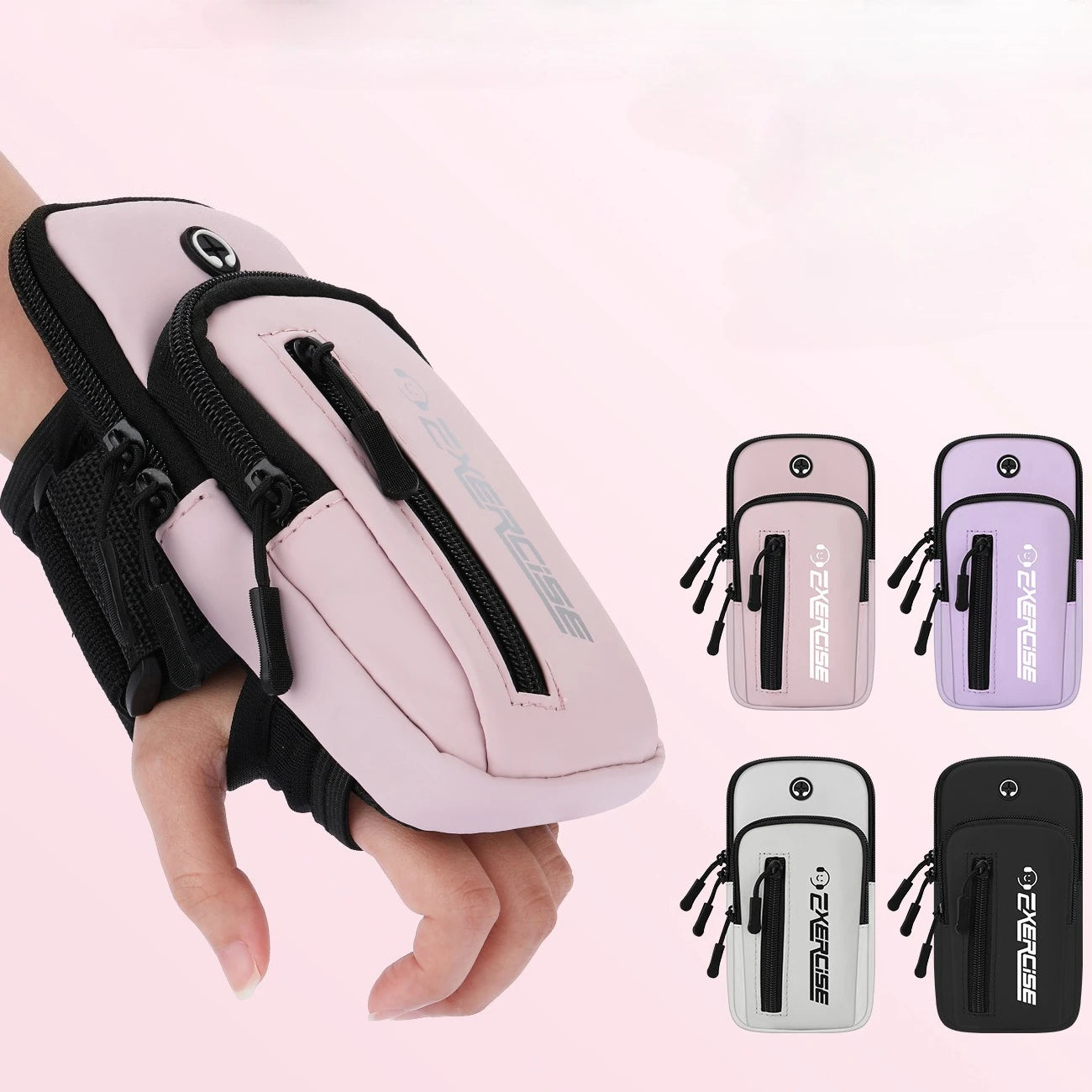 Haissky Multifunction Wrist Running Bags For iPhone 17 16 15 14 Pro Max Air Plus Zipper Outdoor Cycling Fitness Phone Arm Pouch