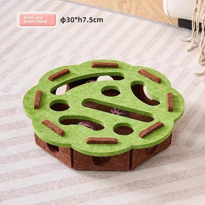 Cat Puzzle Toy Felt Puzzle Box Cat Exercise Toy with Ball Indoor