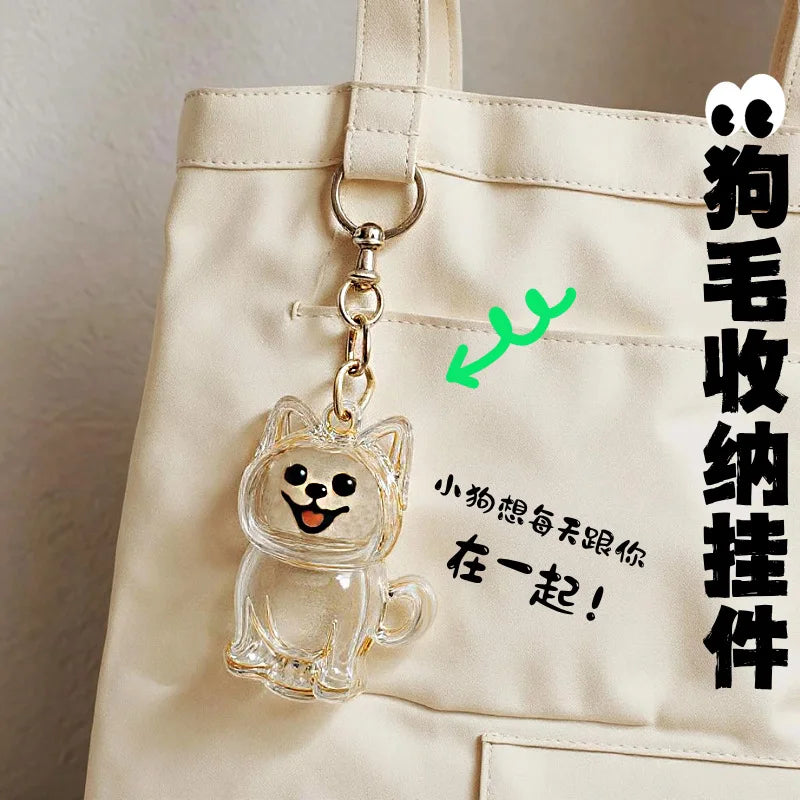 Animal Zinc Alloy 3D Pet Keychain Charm | DIY Dog Hair Storage Pendant | Bag & Keyring Accessory