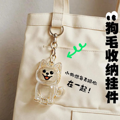 Animal Zinc Alloy 3D Pet Keychain Charm | DIY Dog Hair Storage Pendant | Bag & Keyring Accessory