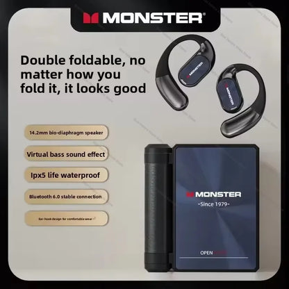 MONSTER AC530plus Version Wireless Bluetooth 6.0 earphones Large Speaker Ear-hook AI Intelligent Translation Headset Good Gift
