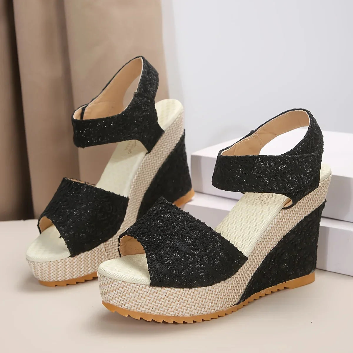 Women Sandals Summer Wedge Shoes Peep Toe Platform Sandals Luxury Designer Shoes Heels Women Sexy Party Dress Women Sandalias
