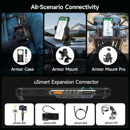 Ulefone Armor 28 Pro 5G AI Rugged Phone 6.67”AMOLED 64MP Smartphone 120W MTK Dimensity 7300 10600mAh 512GB ROM Mobile Phone