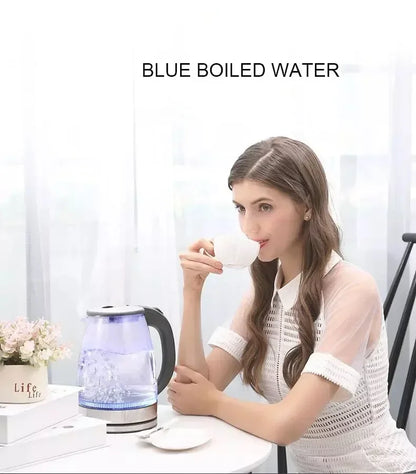 Electric Glass Kettle 1.5L Borosilicate Tea Pot with Heating Base Fast Boil Water Heater for Home Office Tea Coffee