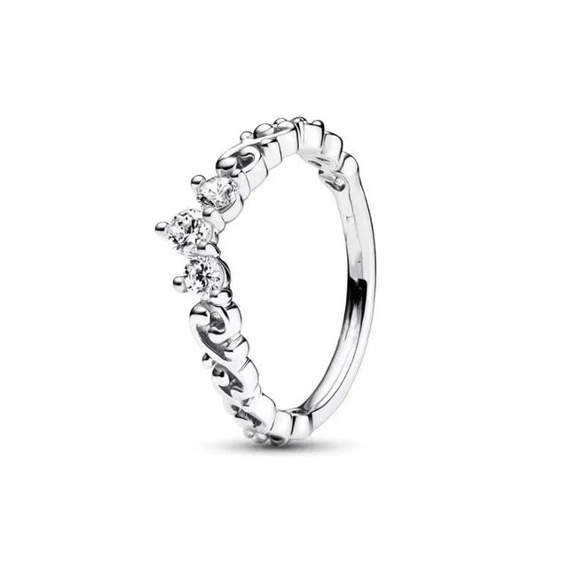 925 Sterling Silver Red Luminous firefly Heart Stone Snowflake Daisy Ring Rings Wedding Fashion Fine Jewelry For Mother Day