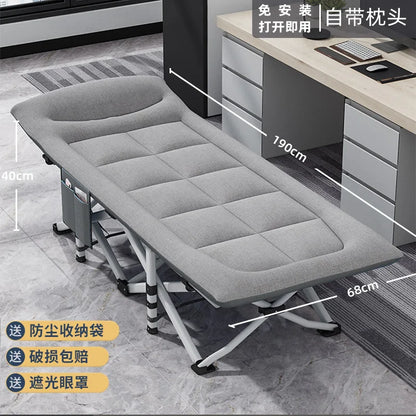 Camping Cot Comfortable with Pad  Portable Folding Bed for Sleeping Single Supports Travel Office Garden Beds  складная кровать