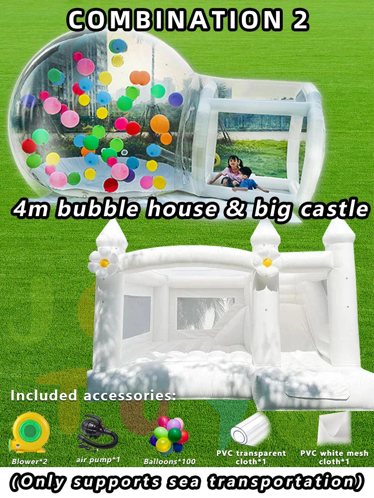 Aesthetic Clear Inflatable Balloon House Modern White Bubble House for Wedding Backdrop Baby Shower Party Event Decor
