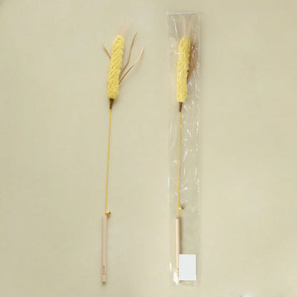 Cat Barley Teaser Wand Kitty Interactive Toy Wheat Ears Kitten Funny Feather Colorful Rod Teaser Wand Pet Cat Supplies Accessory
