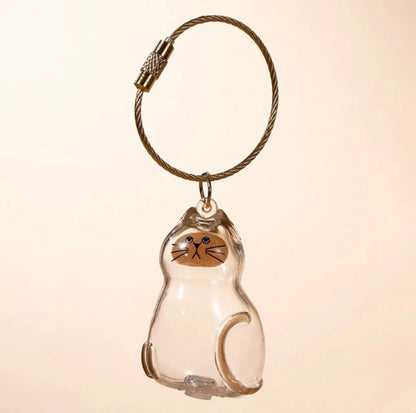 Animal Zinc Alloy 3D Pet Keychain Charm | DIY Dog Hair Storage Pendant | Bag & Keyring Accessory
