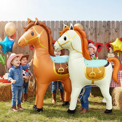 Giant Horse Standing Balloon Oversize Brown Horse for Western Cowboy Rodeo Themed Birthday Party Baby Shower Decoration Supplies