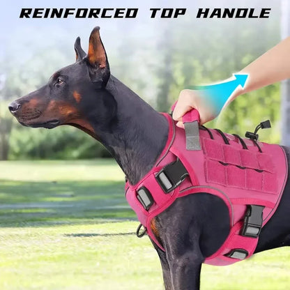 Adjustable No-pull Tactical Dog Harness With Handle For Large Dogs Reflective Vest For Labrador Retriever Siberian Dogs Supplies