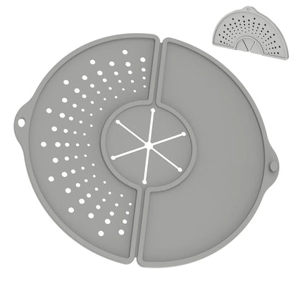 1Pc Silicone Kitchen Splatter Screen Foldable Heat Resistant Oil Splash Guard Drain Board Cover Multi Use Kitchen Frying Pan Lid