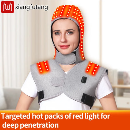 Red Light Electric Heating Hooded Vest Support Thermal Waterproof Adjustabe Massage Warmer Brace Warm Jacket Back Massage