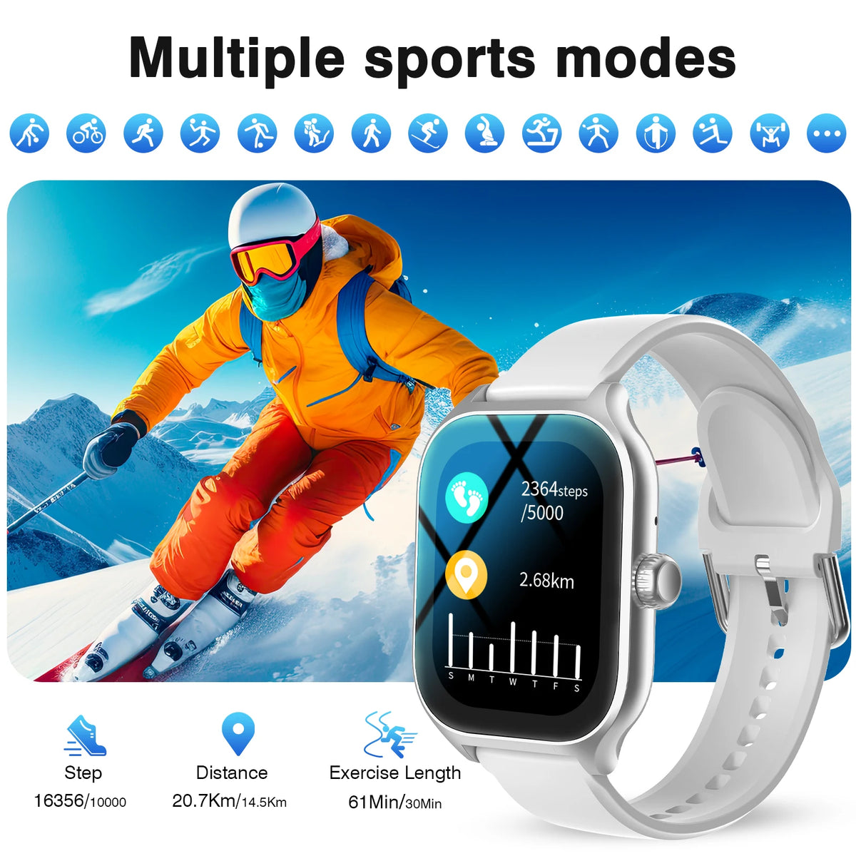 New Full-Touch High-Definition Men'S and Women'S Sports Smartwatch Features Wireless Dialing, Answering Calls, Motion Tracking and Music Control. Suitable for Android & IPhone,The First Choice for Gifts