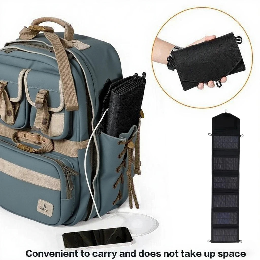 Backpack Carry Foldable Waterproof Solar Charging Panel 25W 100W Dual USB Camping Emergency Charger For Cell Phone Tablet Small