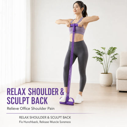 6 Tube Foot Pedal Resistance Band Elastic Pull Rope Abdominal Trainer Home Yoga Slim Leg Arm Back Fitness Workout Equipment