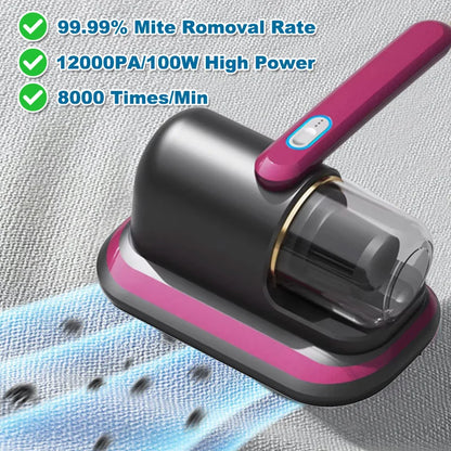 Household Wireless Charging Handheld UV Mite Remover with Dust Box Deep Cleaning for Sofa Mattress Anti-Mite Disinfection Tool