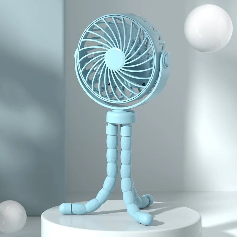 Baby 3 Speeds Stroller Mini Fan with Light Portable USB Charging Fan