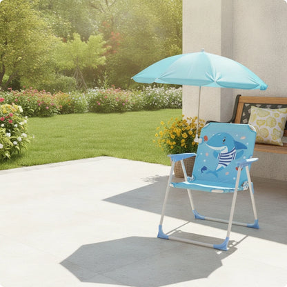 Kids Beach Chair with Umbrella Portable Children Camping Chair Sun Protection Lightweight Kid Parasol Chair for Outdoor Camping