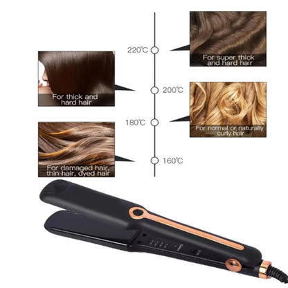 Hair Straightener Professional Ceramic Flat Iron Negative Ion Wide Plate Temperature Adjustable Straightening Iron