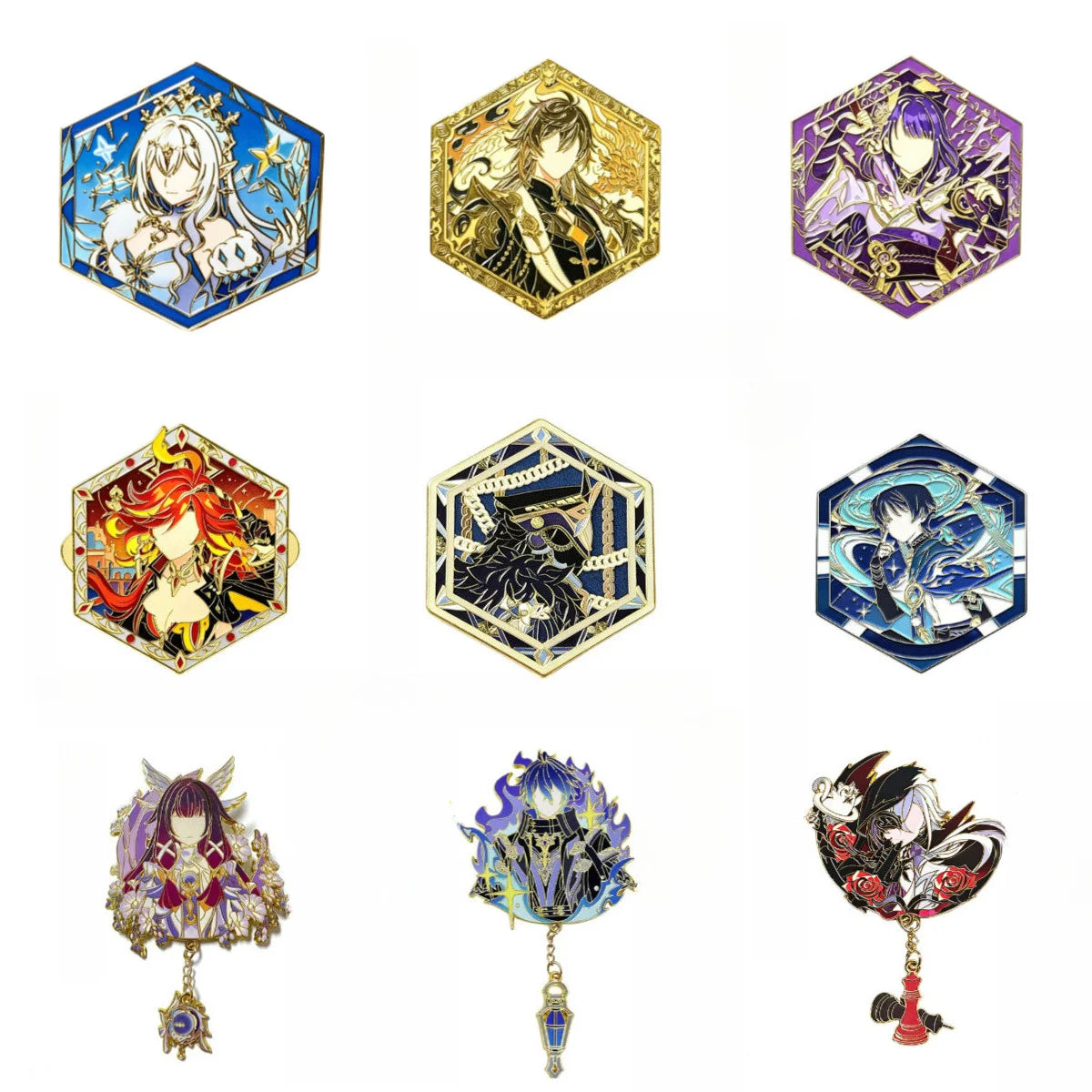 Genshin Impact Tsaritsa Columbina Flins Pin Genshin Figure Badge Accessories Backpack Charms Party Favor Gifts