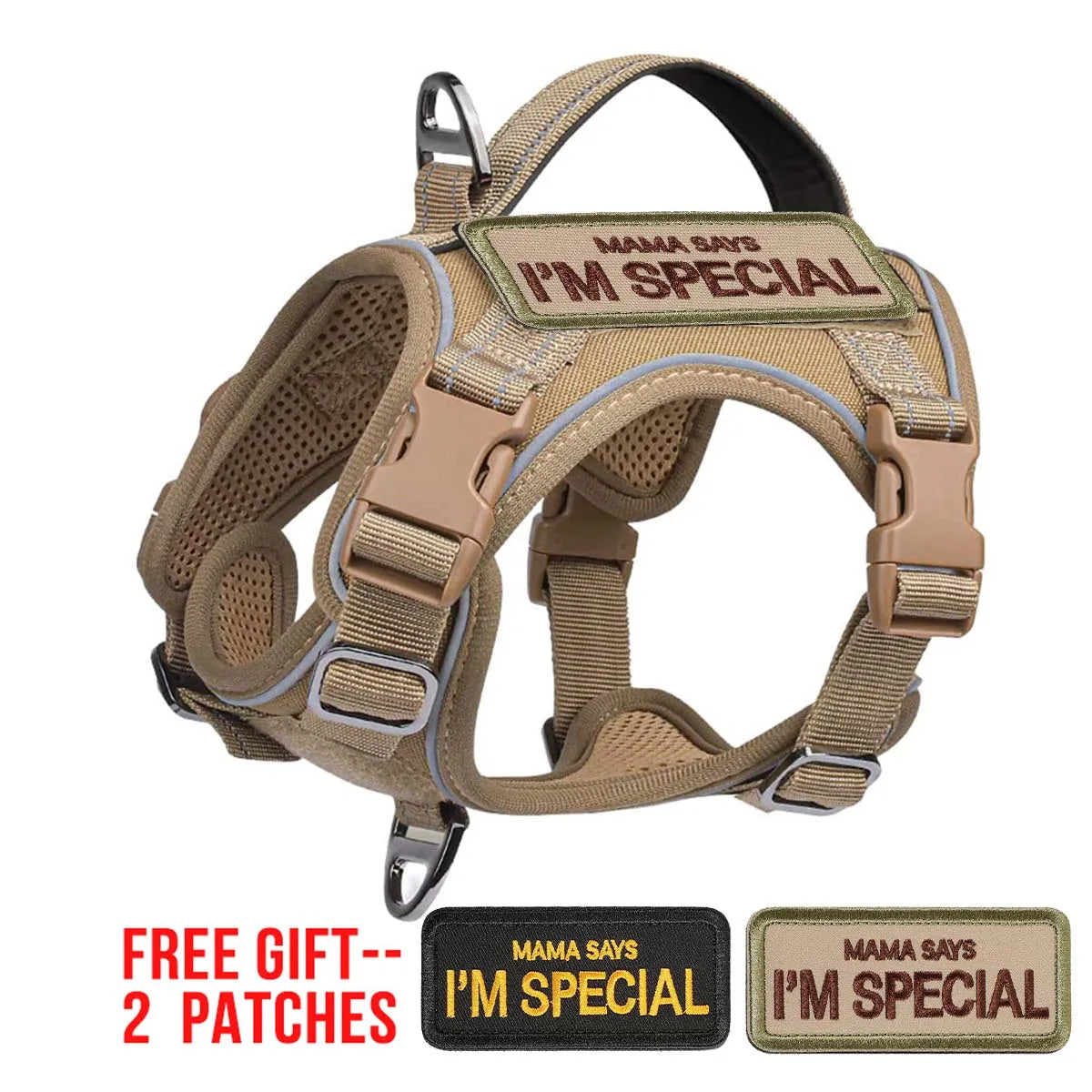 1PC Tactical Dog Harness with Handle, Reflective Military Vest for Small Dogs, Outdoor Training & Walking