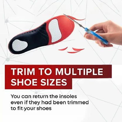 1Pair Premium 220+lbs Heavy Duty Arch Support Insoles Orthopedic Sport Insoles for Feet PU Gel Shock Absorption Sole Pads
