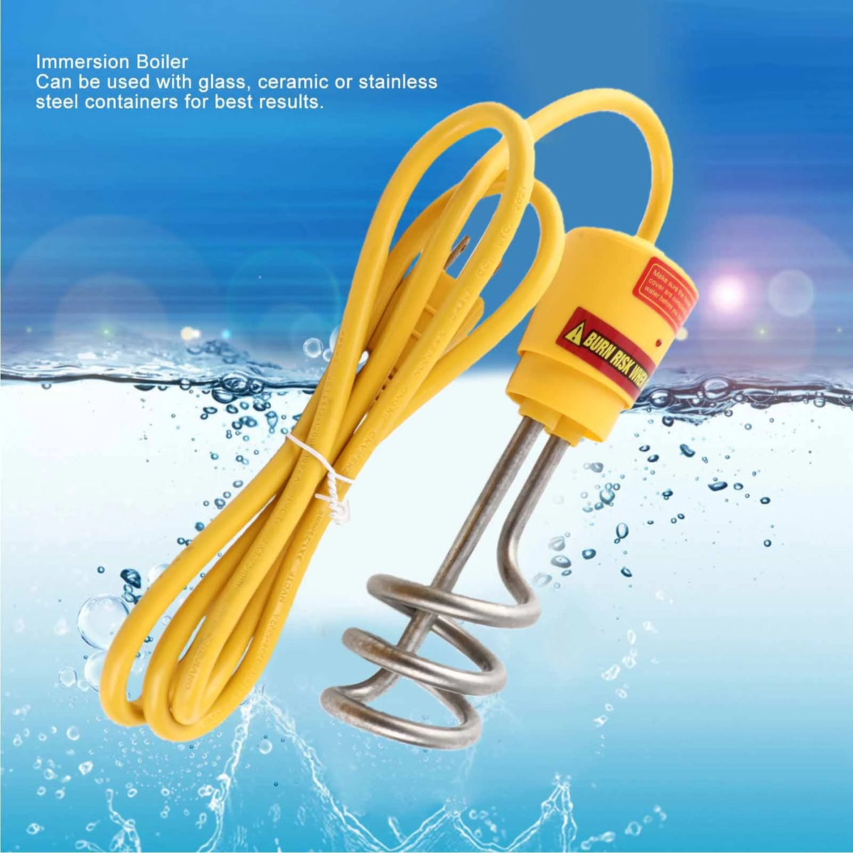 1500W Stainless Steel Electric Immersion Heater Boiler for Home  Travel Use 1.5m Immersion Heater Immersion Heating Boiler