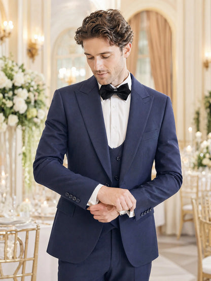 Turkish Style High Quality Men Suits 3 Piece Set Elegant Slim Fit Formal Office and Leisure Banquet Groomsman Set Groom's Suit