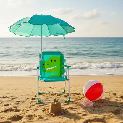 Kids Beach Chair with Umbrella Lightweight Children's Folding Chair with Sunshade for Infants, Outdoor