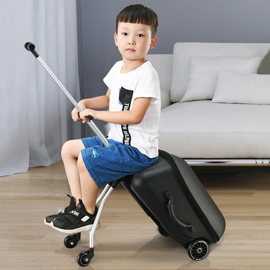 Baby Suitcases Children Can Ride Travel Luggage Lazy People Walking Baby Carry-Ons Trolley Suitcase Light Interesting 20 inch