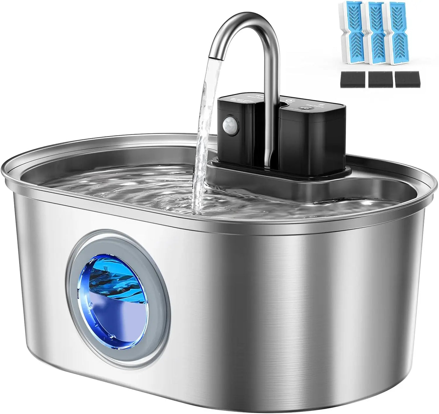 3L Stainless Steel Wireless Recharging Sensor Cat Water Fountain Auto Drinking Fountain For Cats Dog Drinker Pet Dispenser Bowl