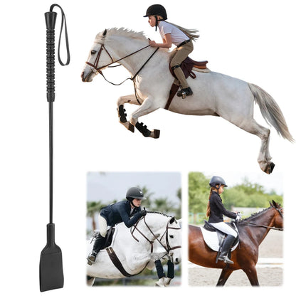 21Inch Equestrian Training Horse Whip with Handle Equestrianism Horse Crop PU Leather for Equestrian Sports