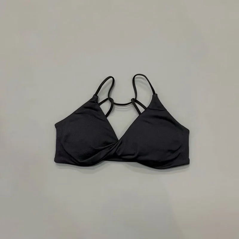 HISTELLO Vision Sports Bra Women Cross Back Seamless Yoga Bra With Removable Pads Backless Underwear Gym Running Sports Top