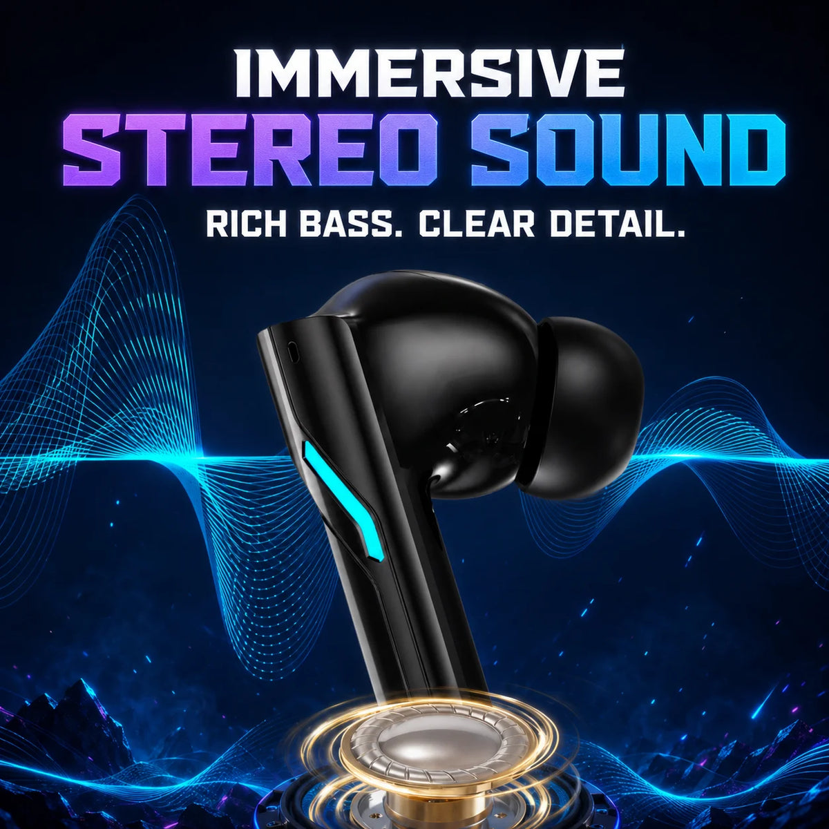 Choice ASUS Adol Gaming Headset Bluetooth 5.3 Dual Mode Wireless Low Latency Earbuds with Mic RGB Effect Music Earphones R18