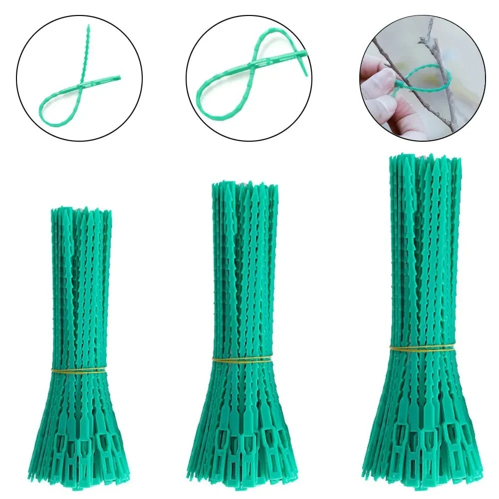Reusable Garden Cable Ties Plant Vine Tree Shrubs Support Fastener Locking Nylon Adjustable Zipper Cables Ties Organizer Tools