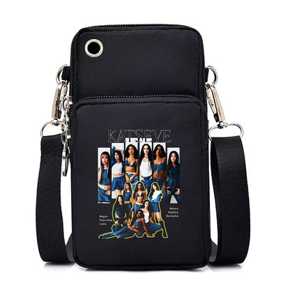 Funny Katseye Hip Hop Small Shoulder Bags Women Men Harajuku Katseye Mini Mobile Phone Bags 2026 New Purses Crossbody Bags Gifts