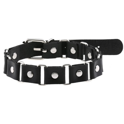 DIEZI Vintage Sweet Cool Hip Hop Rivet Choker Necklace Harajuku Gothic Club Black PU Leather Collar Torques Necklace Jewelry