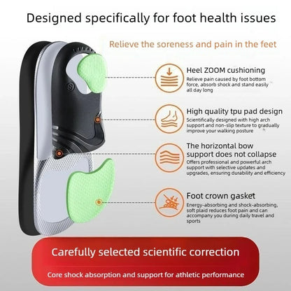 Orthotic Arch Support Sports Insoles 1 Pair Shock Absorbing Graphene Antibacterial Anti-Odor Shoe Pads Foot Pain Relief Running